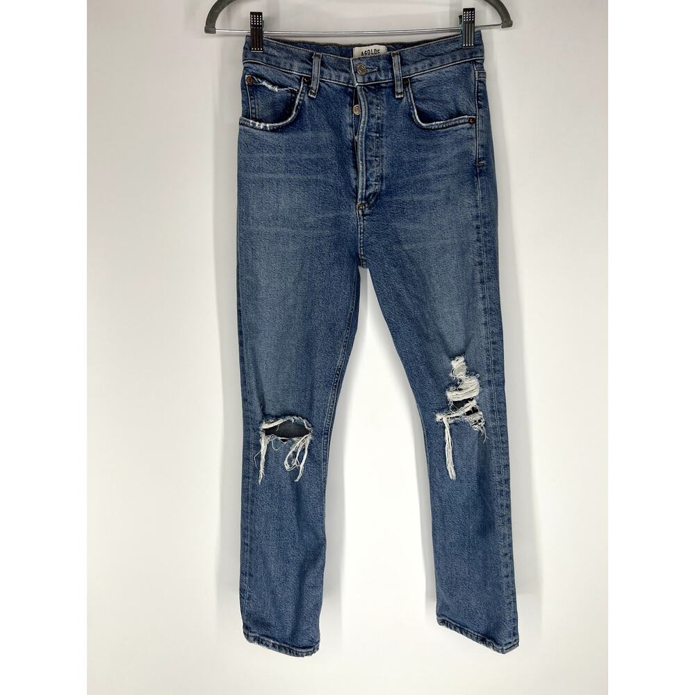 Agolde Blue Straight Leg Jeans